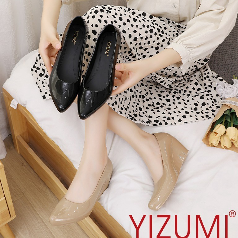 READY Sepatu Wanita Kerja Jelly Hak | Sepatu Wanita Jelly Wedges Yizumi l L5007