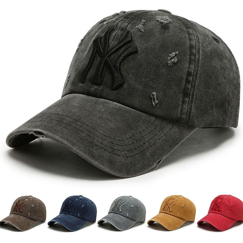 LANGSUNG ORDER SOLVOTOPI-137 Topi Baseball Motif NY Sobek Modern Terbaru