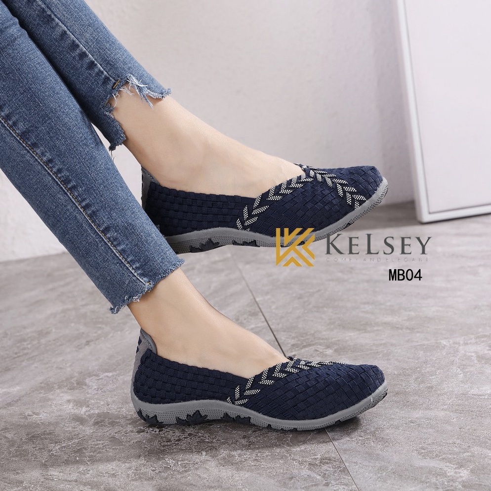 HARGA SPESIAL Kelsey Sepatu Rajut Wanita MB04 Sepatu Rajut Flat Wanita Flats Shoes Rajut anyaman