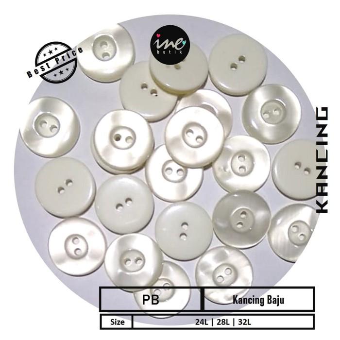 Terlaris Kancing Bulat Putih Gading | Kancing Baju Bulat Motif Mutiara 144Pcs