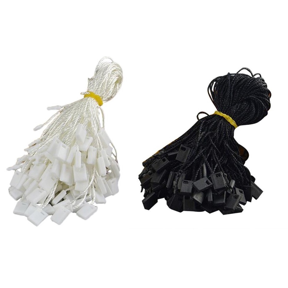 

0P40 Tali Hang Tag / Tag Rope Hitam & Putih isi 1000pcs 8046
