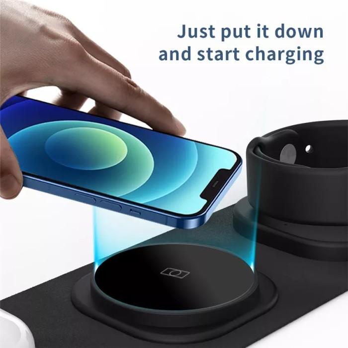 3 In 1 Magnetic Wireless Charger Pad Qc For Iphone, Iwatch, Airpods
