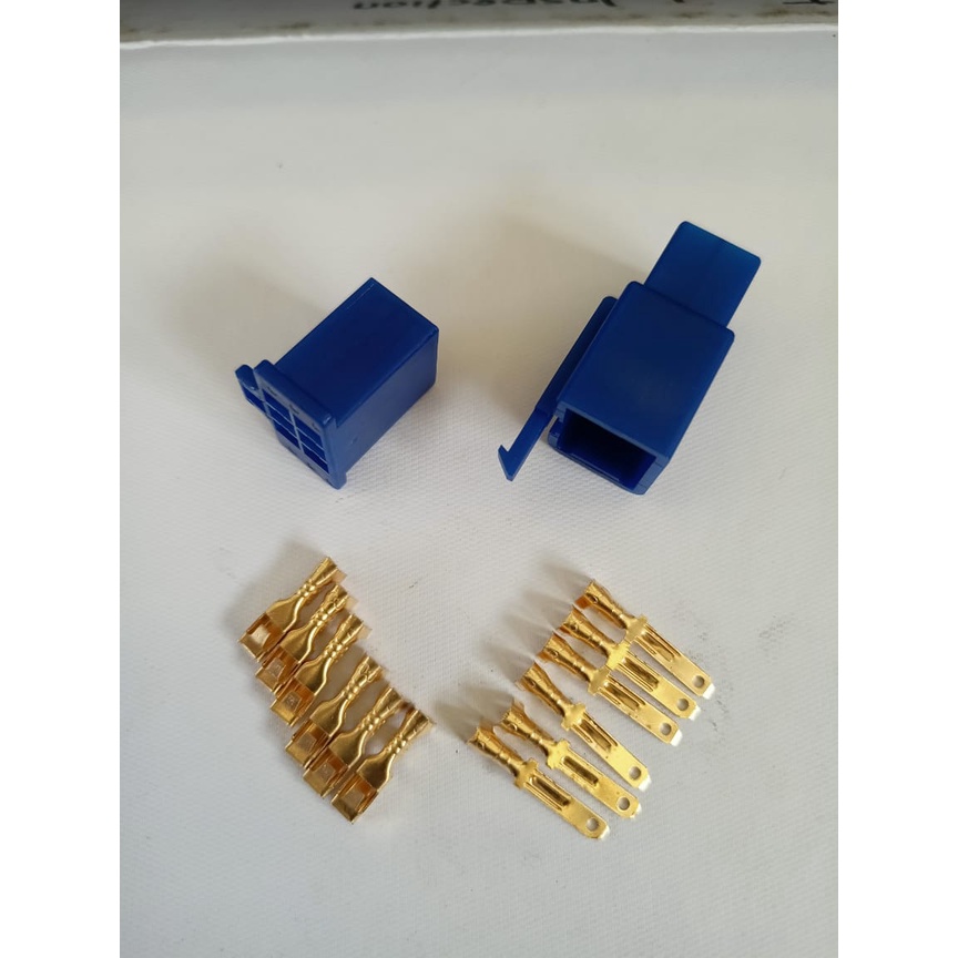 SOKET  6 PIN SKUN KECIL BIRU / SOCKET KABEL 6 PIN KECIL / KONEKTOR 6 PIN KECIL BIRU