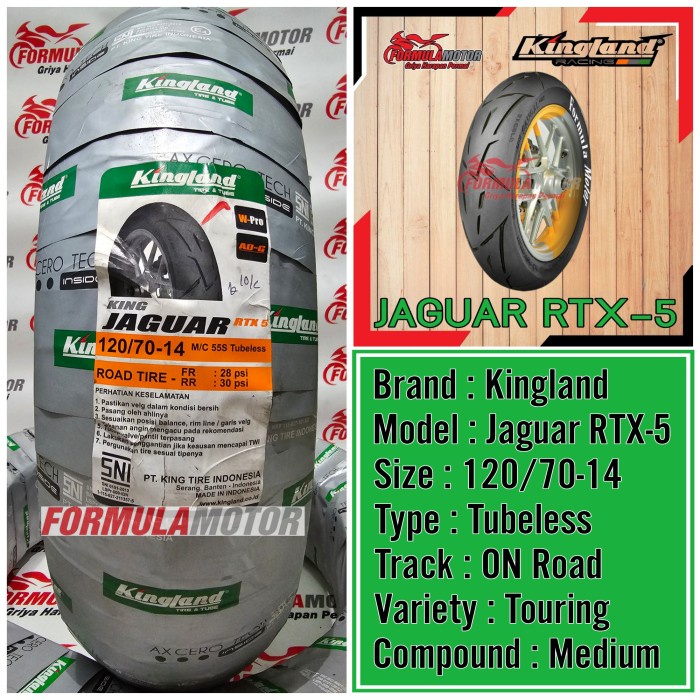 Terlaris 120/70-14 Ban Kingland Jaguar Rtx 5 Soft Compound - Ban Pcx 150