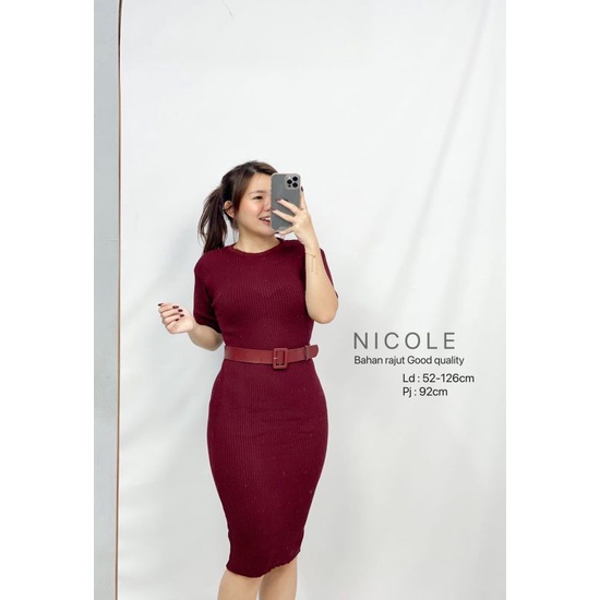 MDLV ~ BAJU RAJUT DRESS NICOLE  (FREE BELT) // LONG DRESS // DRESS RAJUT CEWEK // FASHION WANITA