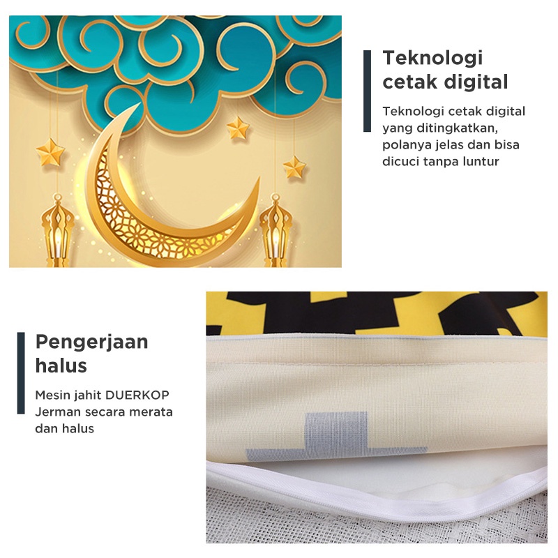 Holiven Sarung Bantal Sofa Kursi Ramadhan Bulan Puasa Lebaran Idul Fitri Bahan Halus