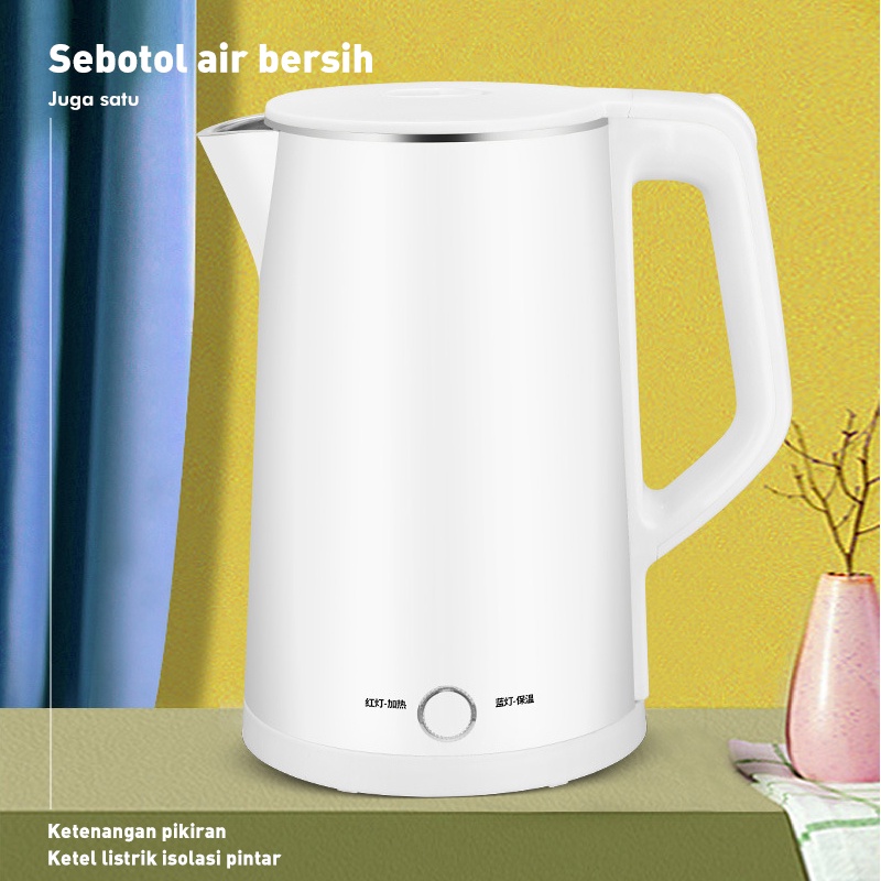 Holiven MALATA Electric Kettle / Pemanas Air Elektrik Stainless Steel 2.3L