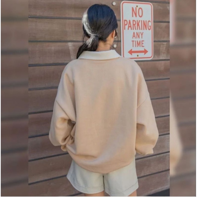 ONE SET RETRO SWEATER COLLAR DAN CELANA PENDEK | SETELAN WANITA ONE SET WANITA KOREAN STYLE