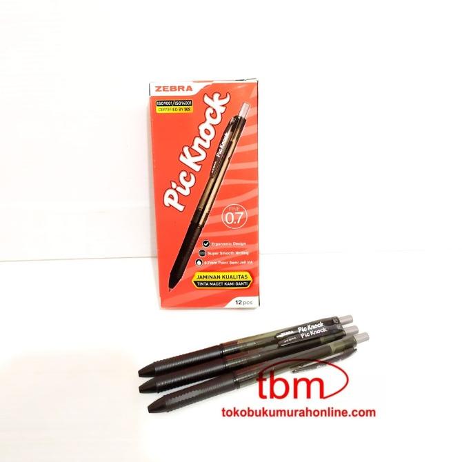 

BOLPEN ZEBRA PIC KNOCK 0.7 BLACK / PEN ZEBRA PICKNOCK / PULPEN PICCOLO