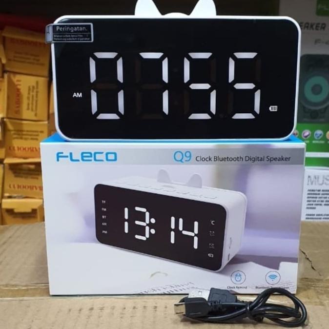 Terbaru Fleco Q9 / Speaker Jam Dital Fleco Bluetooth - Radio - Usb - Alarm