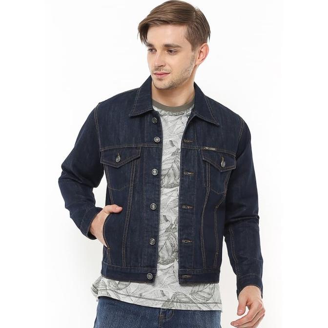 New Jaket Denim - Double Pocket - Model Kancing - Biru Original