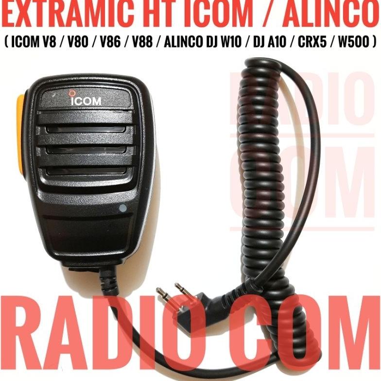 Promo Extra Mic Ht Icom Alinco Murah / Ptt Mic Extramic Ht Icom V8 V80 U80L V86 F3003 Alinco Crx5 W1