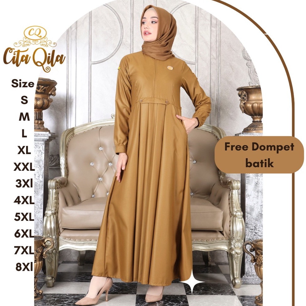 STOK TERBATAS REALPICT GAMIS PNS PEMDA PDH SERAGAM KANTOR MODEL LIZY/BAHAN TOYOBO ORI/WARNA KHAKI TU