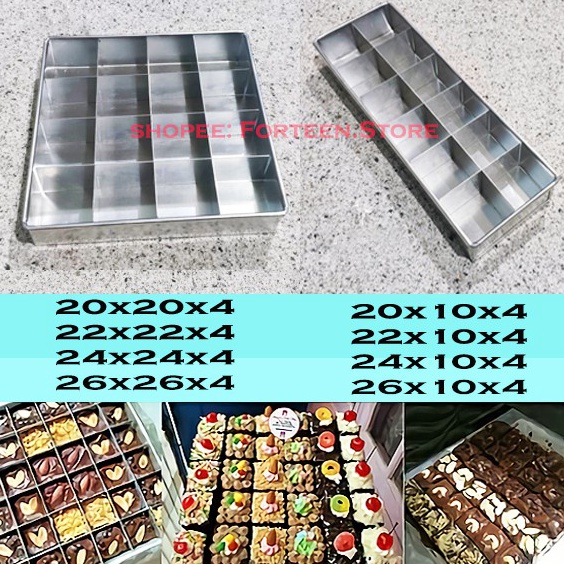 (C✔5W✔) Loyang Brownies Sekat | Kotak Persegi Panjang Skat Loyang Bolu Kukus Panggang Loyang Kue Bolu Gulung pasti.dikirim