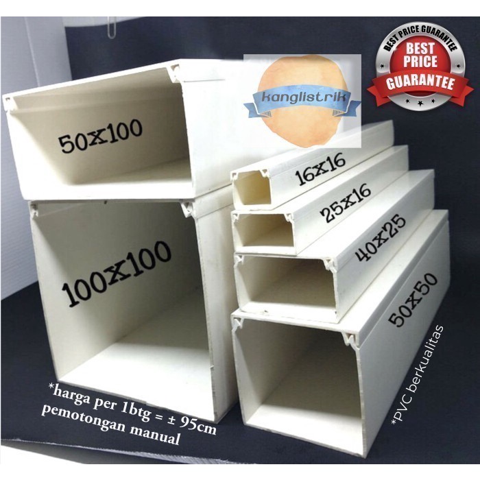 Terlaris Kabel Duct Kabel Dak 100X100 Mm Pvc Putih.