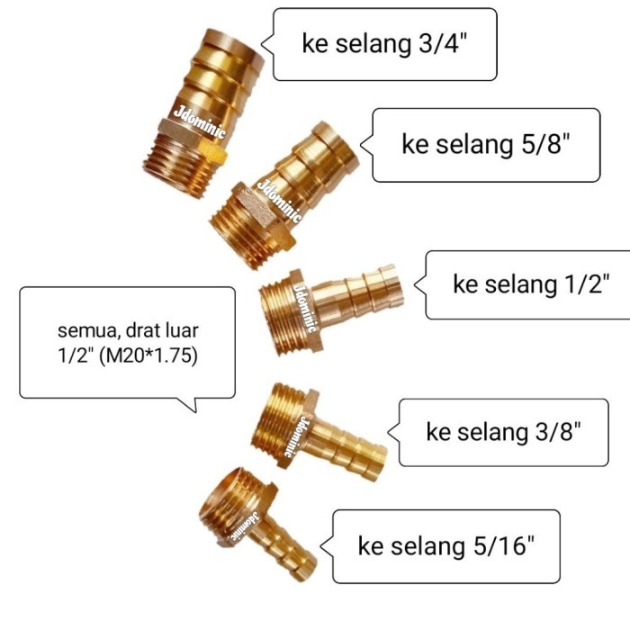 sambungan selang air ke drat 1/2" - ulir luar pipa PVC irigasi shower