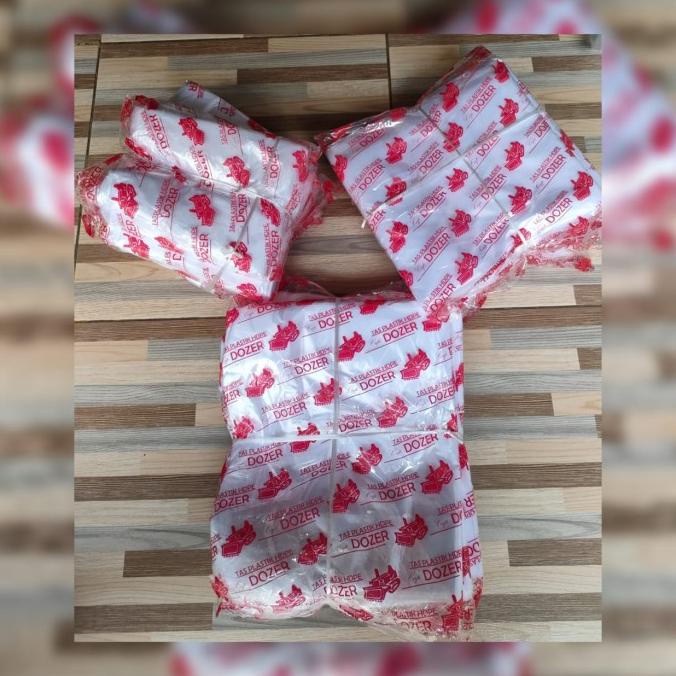 ^^^^^] Kresek DOZER merah / Kresek bening Dozer PER IKAT uk 15 , 24 dan 28