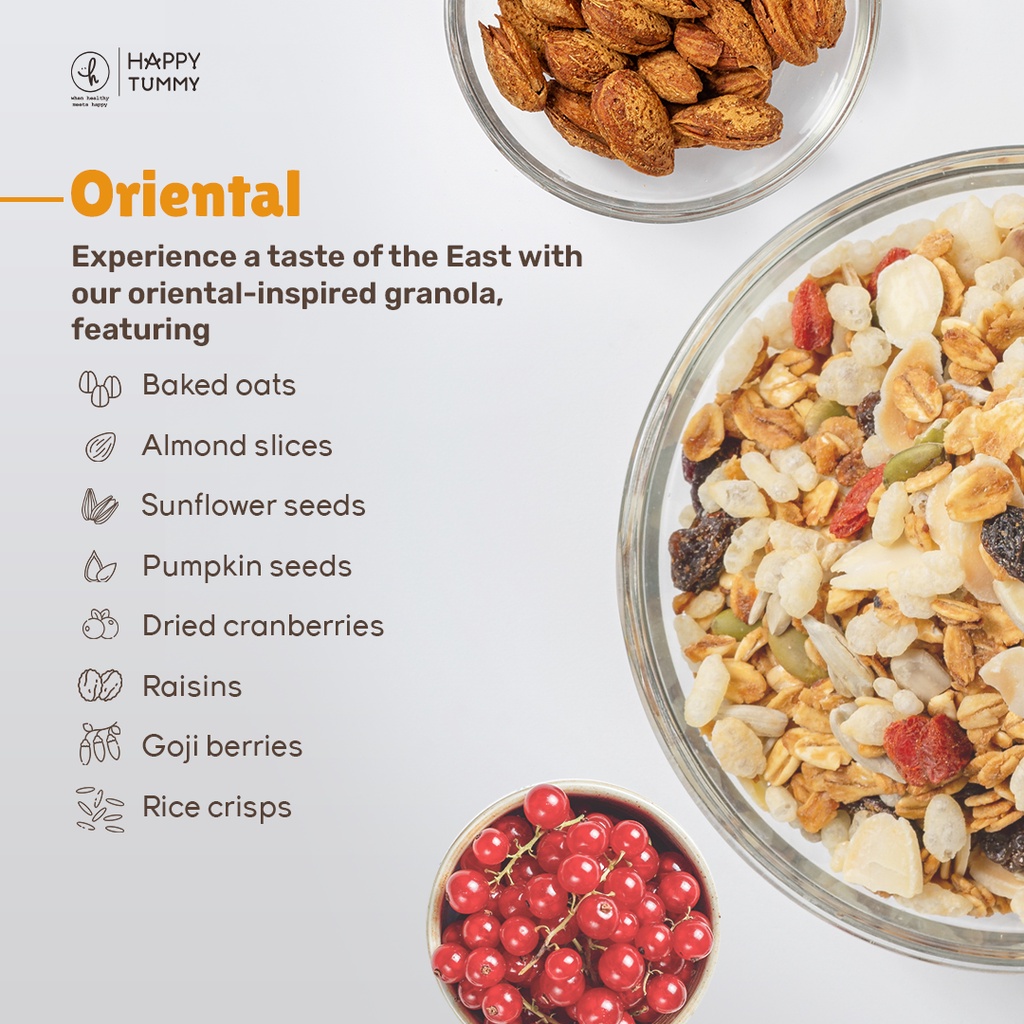 

p4yu Happy Tummy - Healthy Food Granola 250 gr Crispy Roasted - Cemilan Sehat