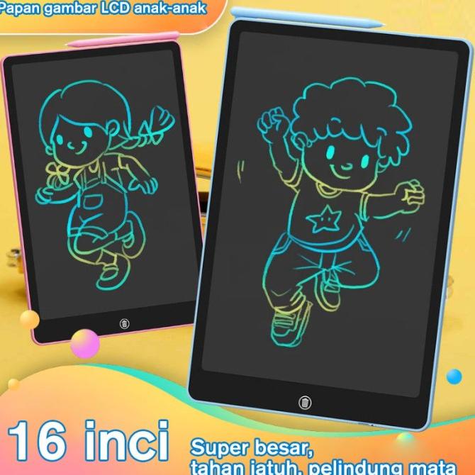 Writing Tablet LCD 16 inch Warna Drawing Tablet Papan Tulis Anak