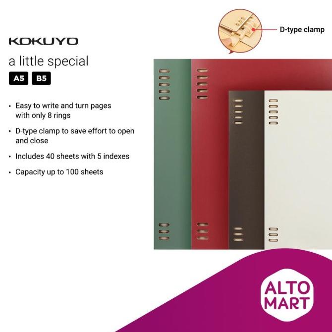 

KOKUYO Retro Loose Leaf 8-Ring Binder A5 B5 Notebook