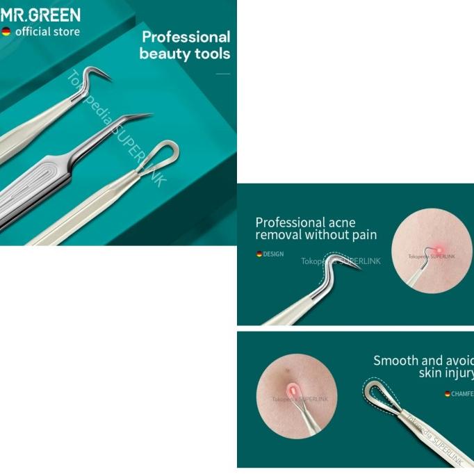 MR. GREEN Pinset Komedo Pinset Jerawat Acne Extractor Needle Blackhead