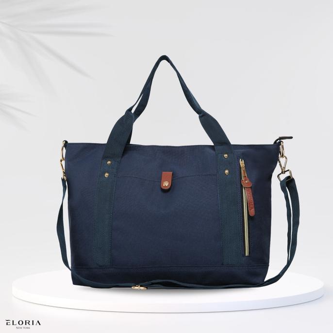 Tas Kerja Wanita Eloria Casual Series - Navy / Biru Dongker