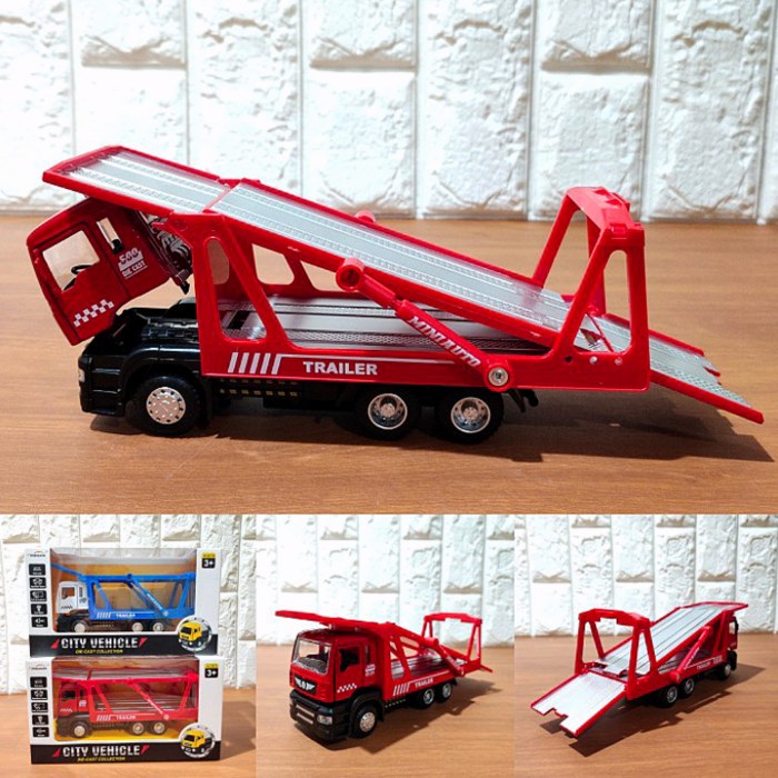 DISKON SPESIAL DIECAST TRUK TRAILER ANGKUT MUATAN MOBIL HOTWHEELS CAR ALLOY TRUCK TERLARIS