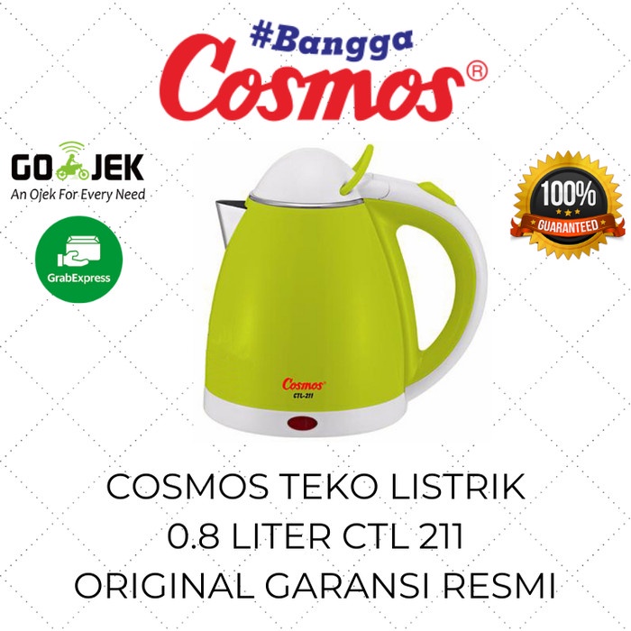 Terlaris Cosmos Kettle Listrik 0.8 Liter Ctl 211 Teko Mini Low Watt Pemanas Air