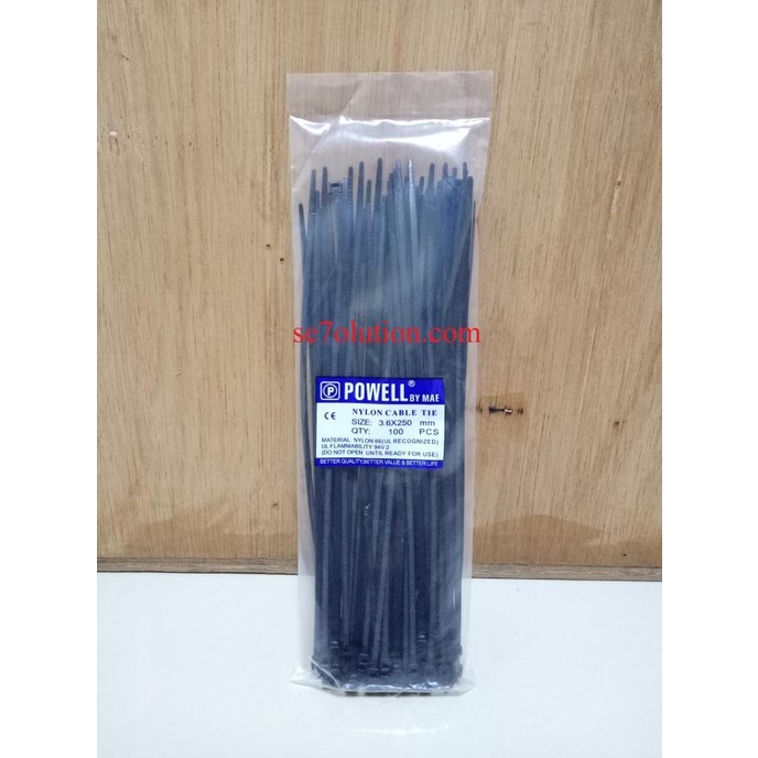 

~~~~~] Powell Kabel Ties 3.6x250mm Hitam (Black)