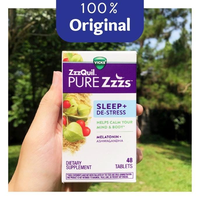 '+'+'+'+] Zzzquil Pure Zzzs De-Stress 48 Tablets- Melatonin + Ashwagandha -Vicks