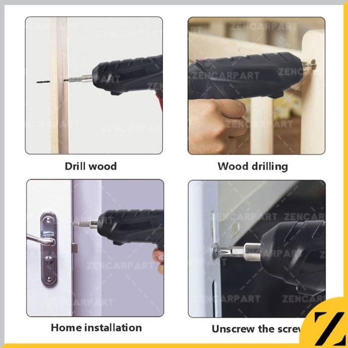 Bor Baterai Cordless Mini Mesin Portable Obeng Screwdriver Electric