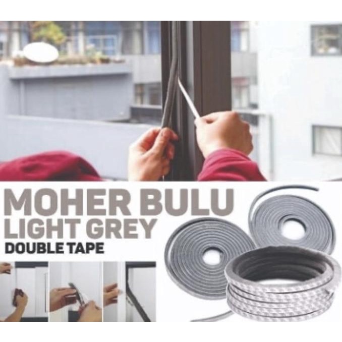 Mohair Moher Tape Seal Bulu Pintu Penutup Celah Pintu Double Tape