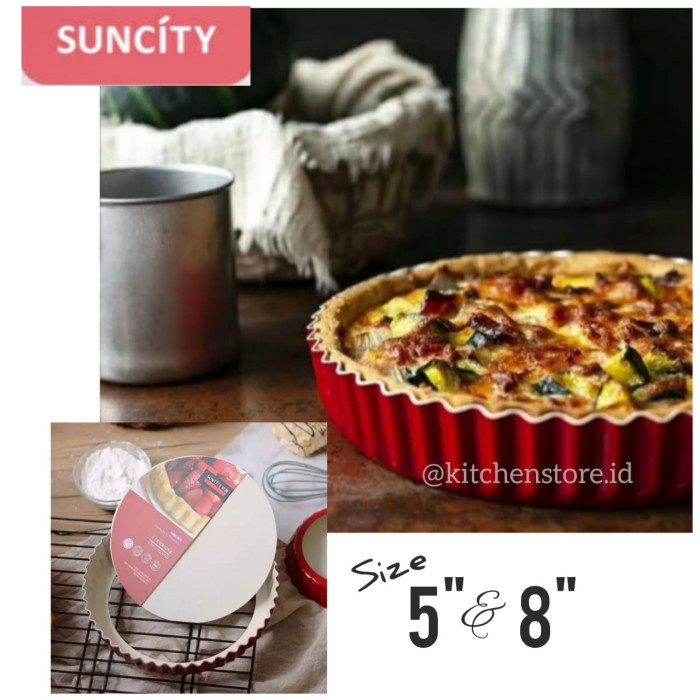 Suncity Flan Tin / Loyang Cetakan Pie Pizza Quiche Bongkar Pasang