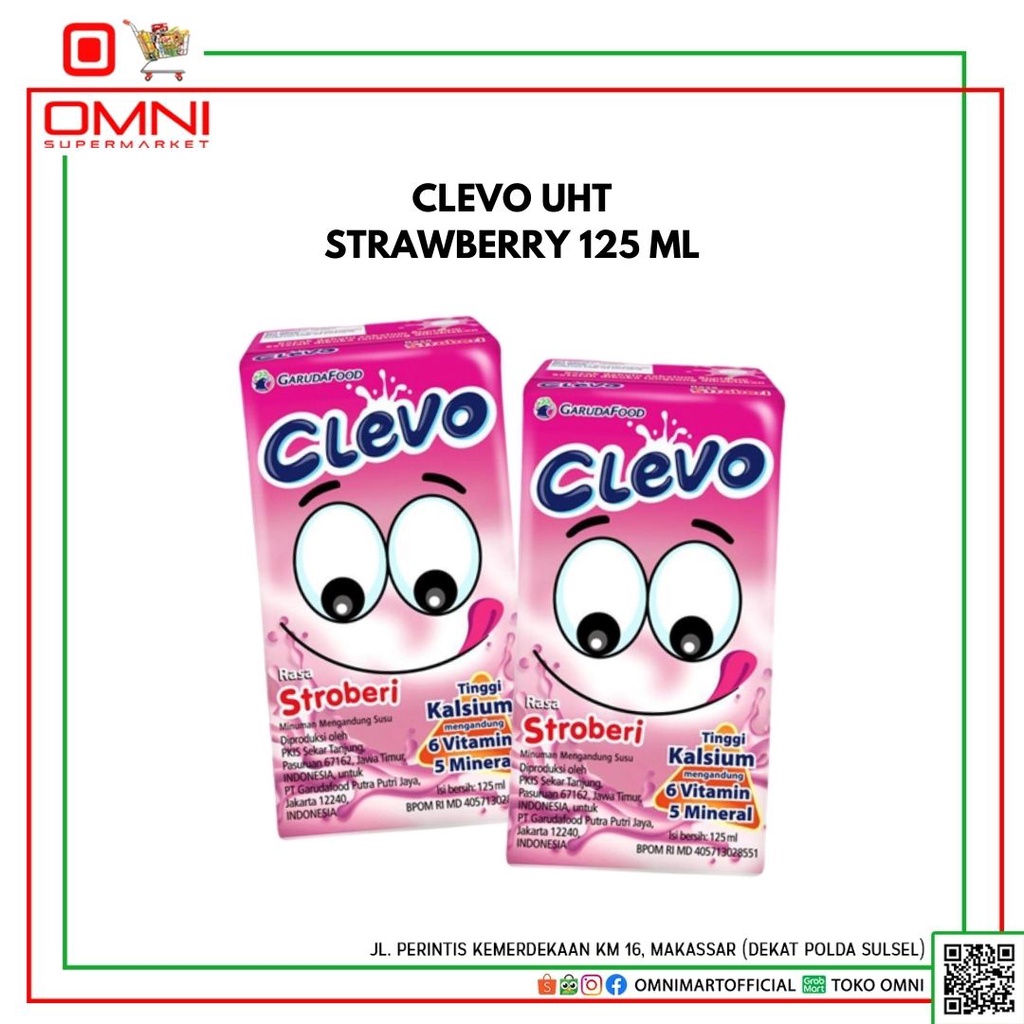 

SUSU CLEVO UHT RASA STRAW 125 ML