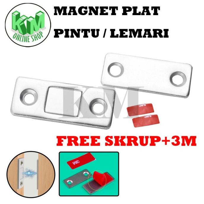 Magnet Pintu / Magnet Plat Kuat Penutup Pintu Lurus / Magnetic Catches