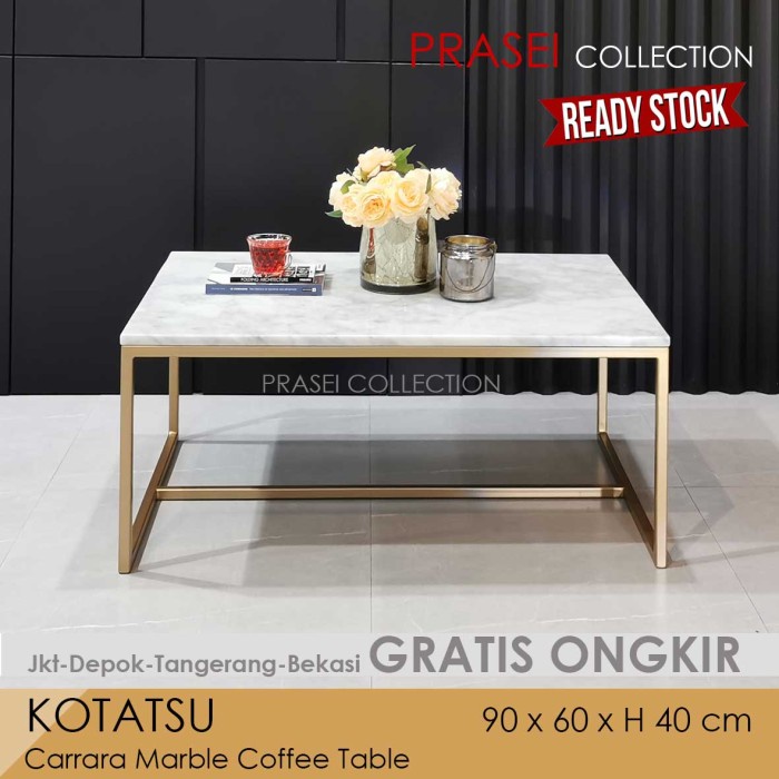 Kotatsu - Carrara Marble Coffee Table Meja Makan Lesehan Jepang Sofa