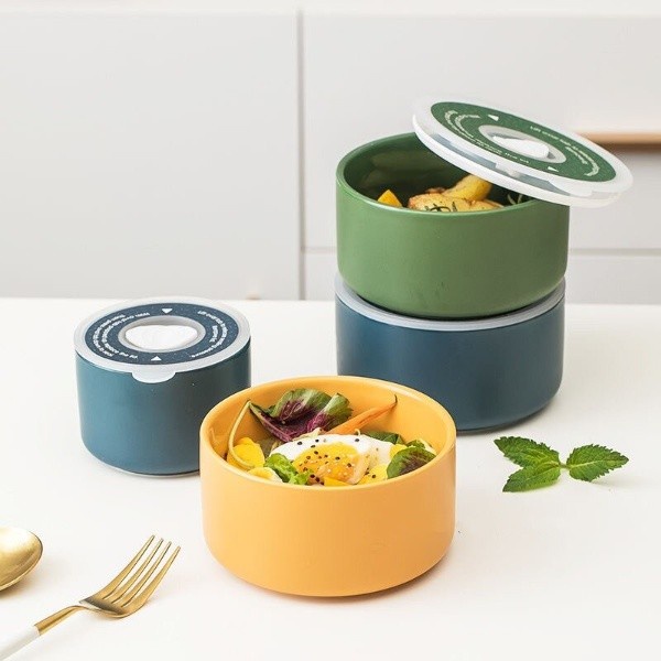 

Ceramic Bowl + Seal Lid / Mangkok Keramik Lunch Box Ramekin With Lid