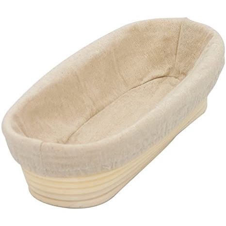 

Banneton Basket Proofing Sourdough Plus Linen Cover Oval 28x14x8