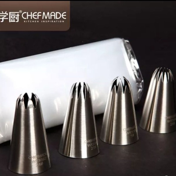 

Chefmade Spuit Stainless 4pcs / Pastry Set Plastic plus Spuit - WK9763