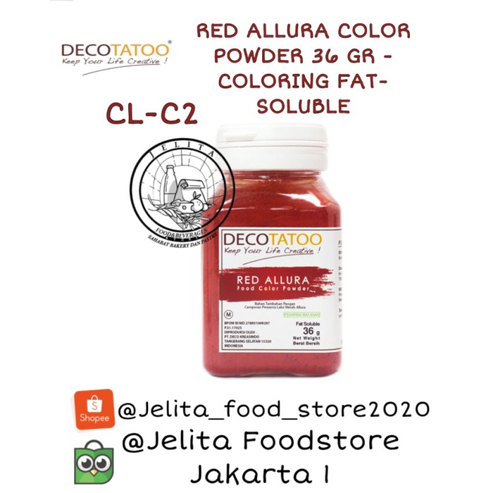 

Decotatoo RED ALLURA COLOR POWDER 36 GR - COLORING FAT-SOLUBLE CL-C2