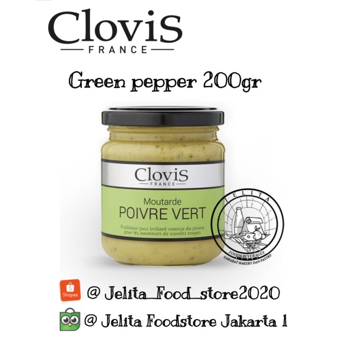 

Clovis Green pepper mustard 200gr France