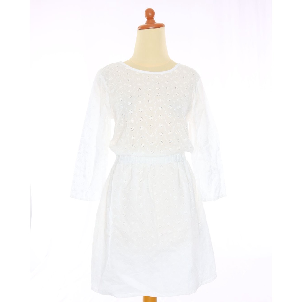 VL14978 New Asos white eyelet casual sleeve dress | Veloved.id