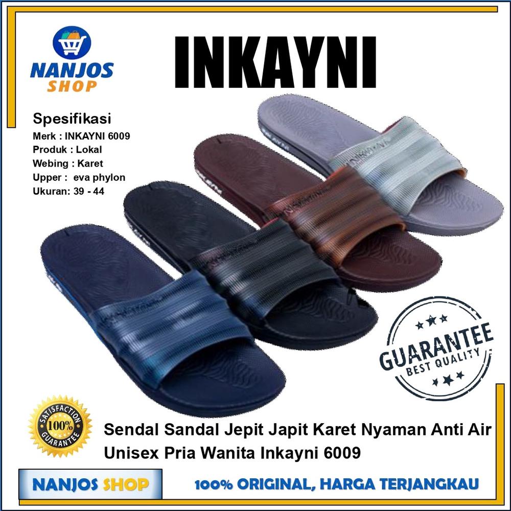 New Sendal Sandal Jepit Japit Karet Nyaman Anti Air Unisex Pria Wanita Inkayni 6009