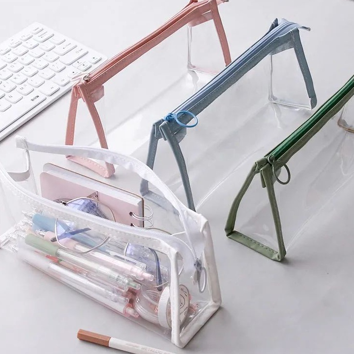 

[KODE JQKNH] Tas alat tulis transparan/kotak pensil transparan/tas kosmetik