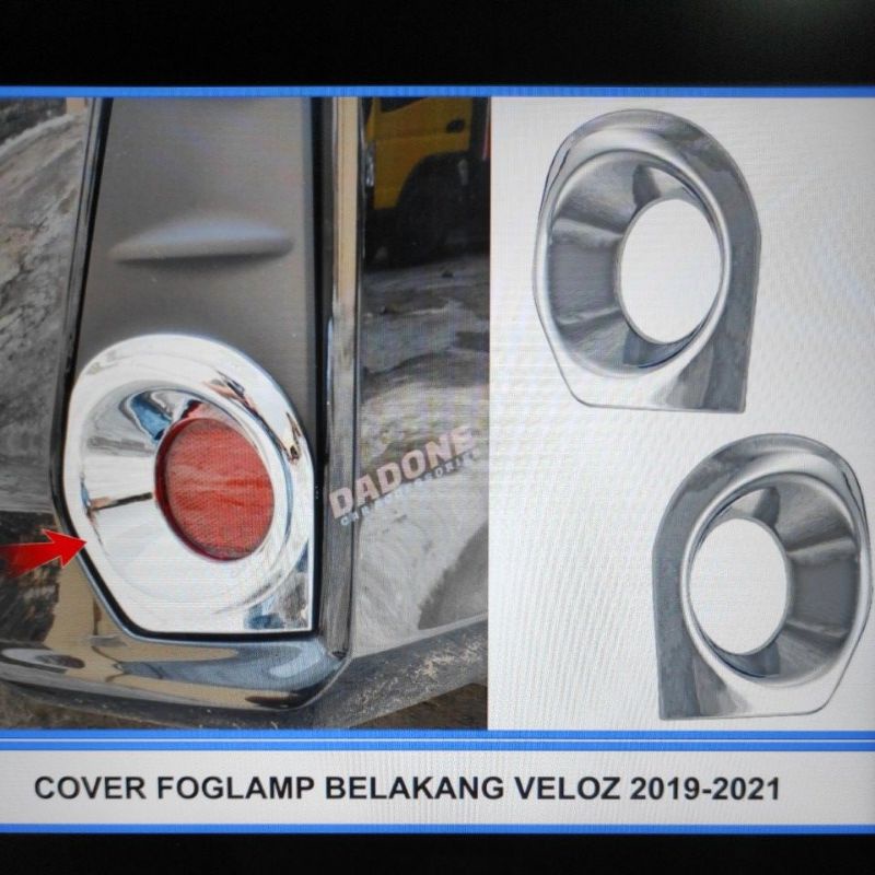 cover ring lampu reflektor bumper belakang toyota veloz 2019 2020 2021 mata kucing chrome crome tempel