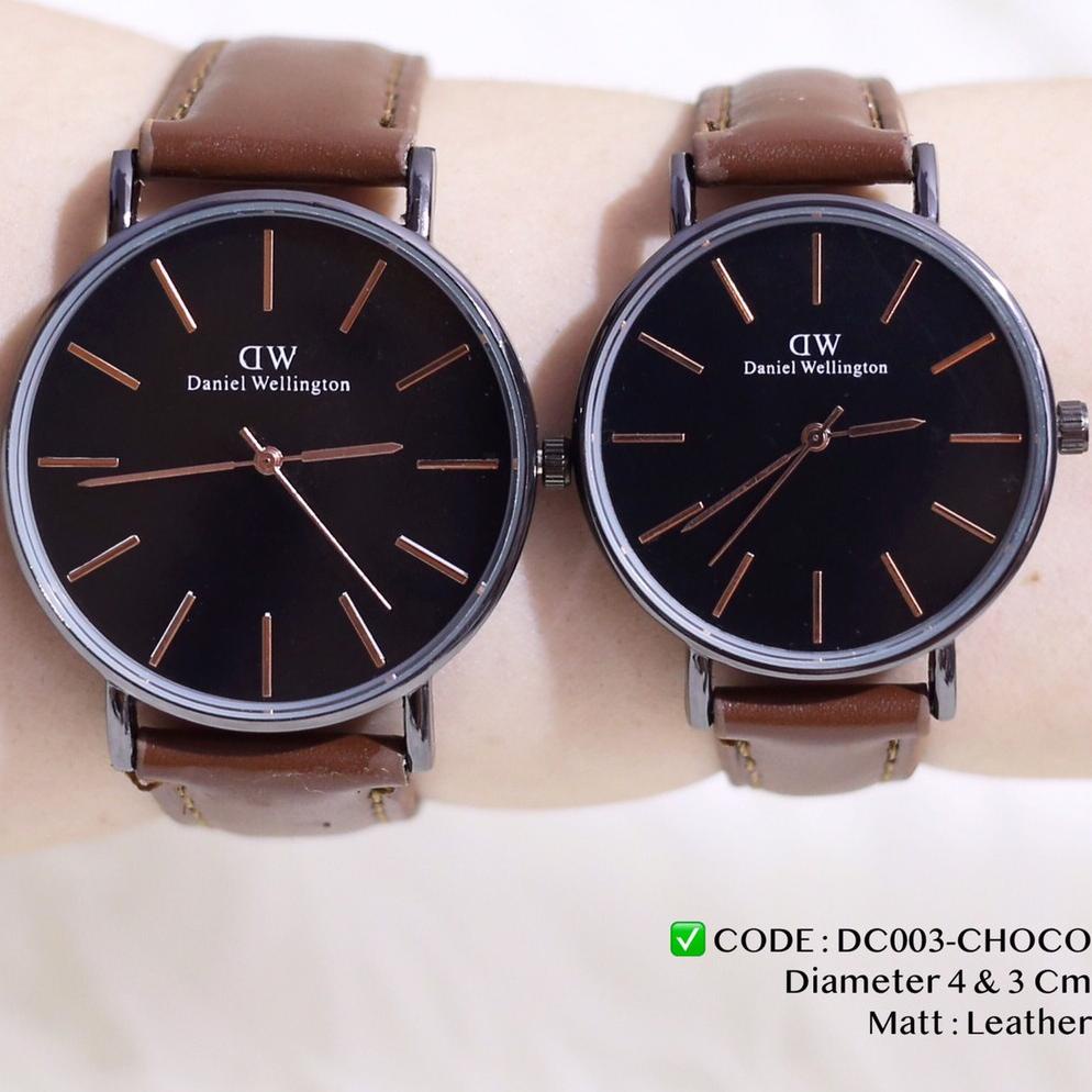 New Jam Tangan Couple Kulit Pria Wanita Premium Satuan Free Grosir Murah Dc026 Dc003