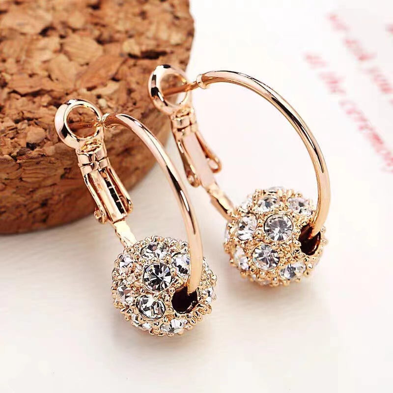 [COD] Fashion Bola Kristal Anting Earrings Untuk Pesta Pernikahan Wanita Perhiasan