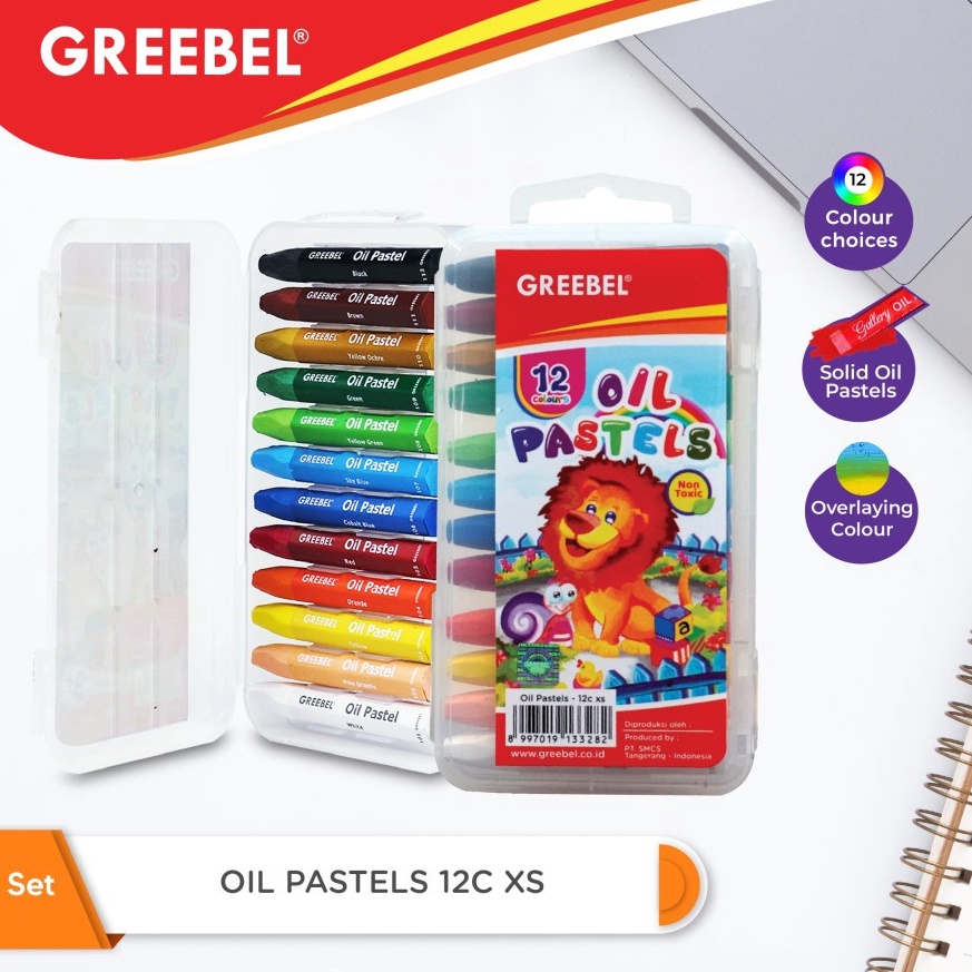 

DN9 GREEBEL Crayon Krayon KIDS OIL PASTEL isi (12 WARNA UKURAN XS) / tidak berdebu & cerah Art untuk Sekolah Anak & professional non toxic 80