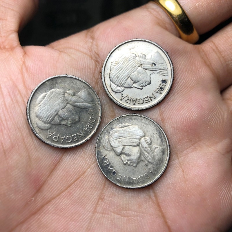 Koin Kuno Dipanegara 25 Sen 1952 Kapas Padi Tanpa Tulisan Arab