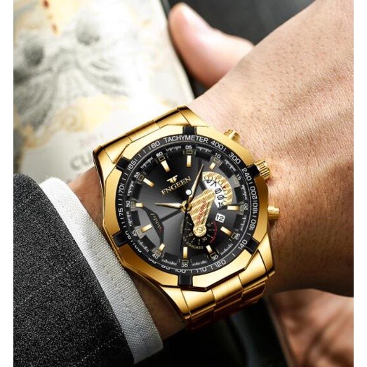 FLASH SALE FNGEEN S001 JAM TANGAN PRIA LUXURY STAINLESS STEEL SPORT QUARTZ SNI TERMURAH
